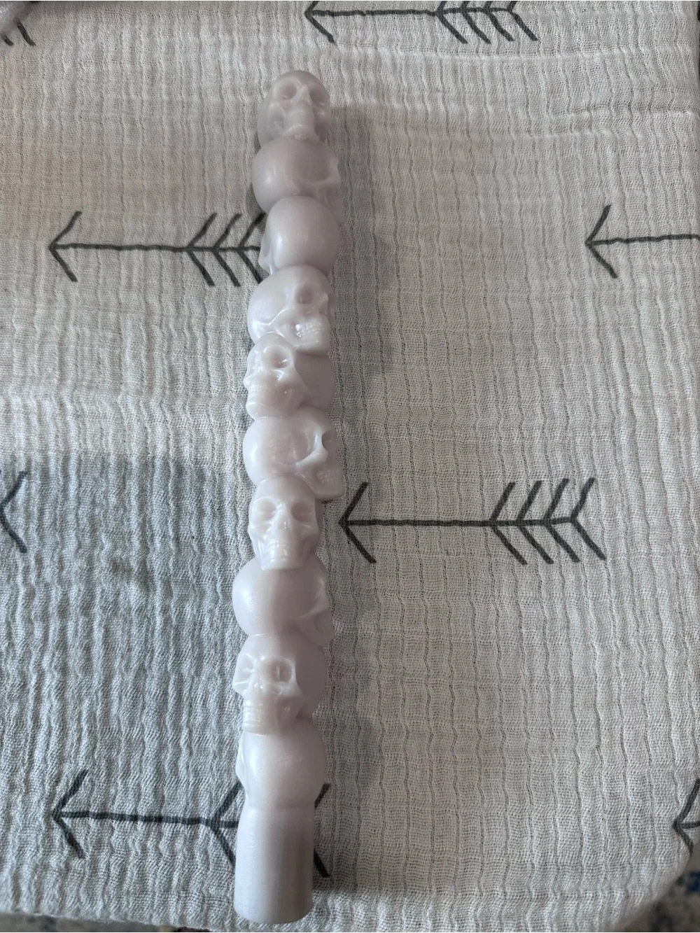 White Skull Stack Decorative Taper Candles - Home Party Supplies